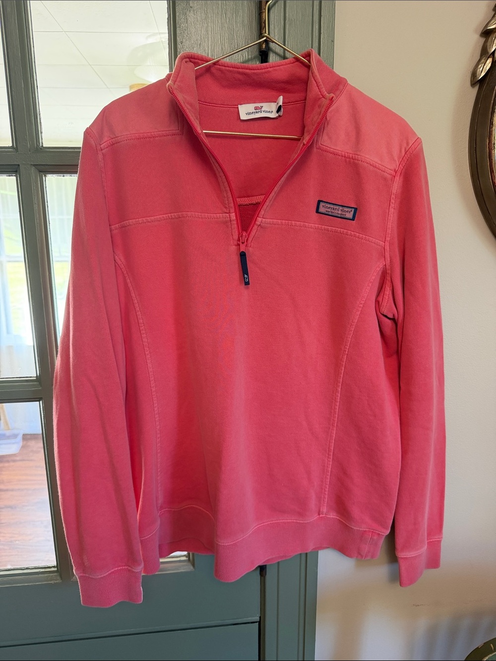 Vineyard Vines Women’s Coral Pink Quarter-Zip Pullover